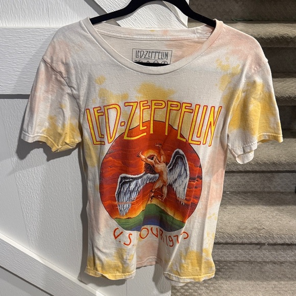 led zeppelin Tops - Led Zeppelin Kids Graphic Tee - Orange and Yellow
